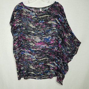 Kensie Asymmetrical‎ Blouse Multicolor Sheer